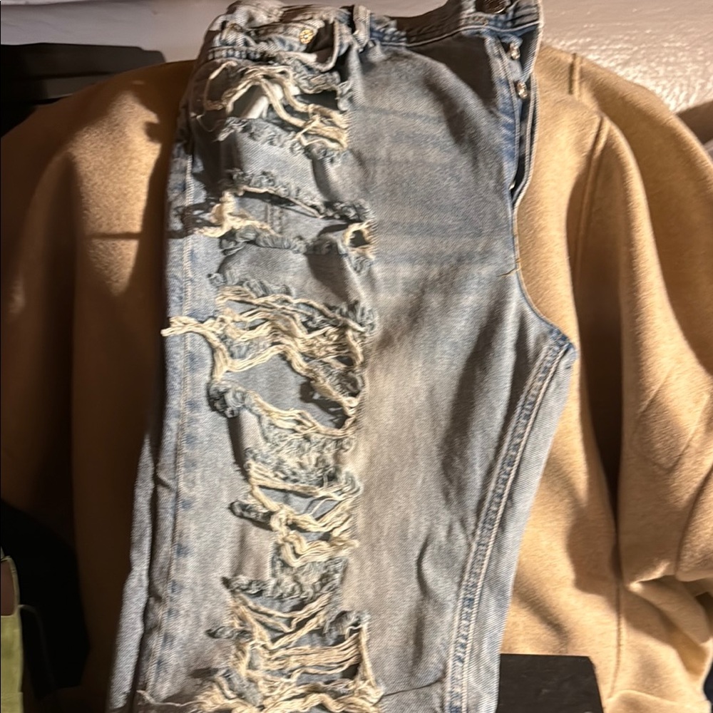 Free People Women’s Distressed Blue Jeans